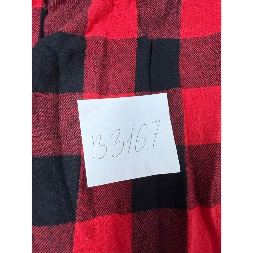 Old Navy Men’s Flannel Jogger Pajama Pants Sleep Lounge Red Black Plaid Sz M
